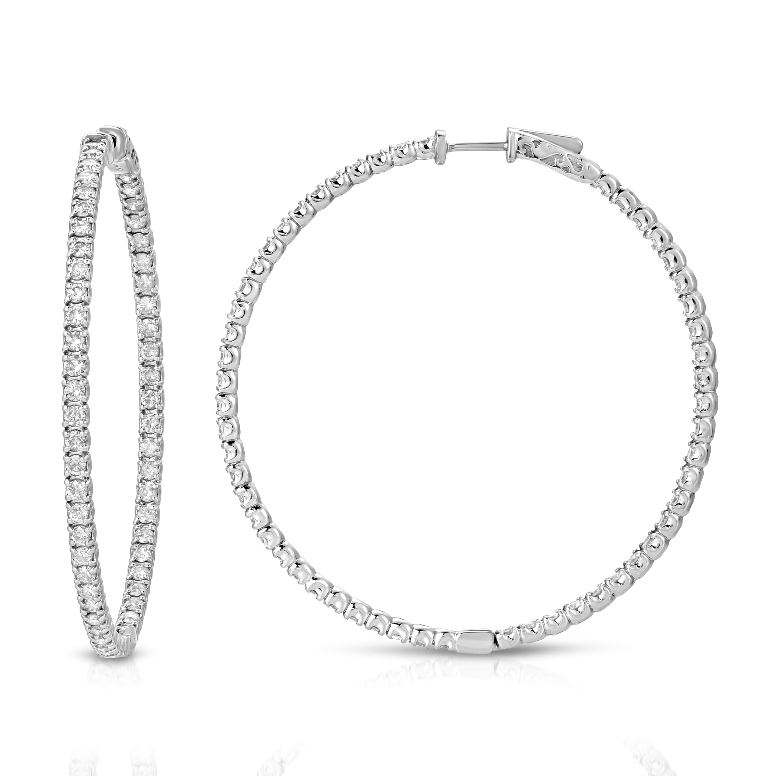 Diamond Hoops with inside out diamonds - MB Jewelers